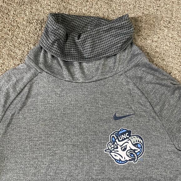 Nike UNC Sweatshirt Womens S Grey Carolina Tarheels Funnel Neck Pullover Grey - Picture 2 of 7